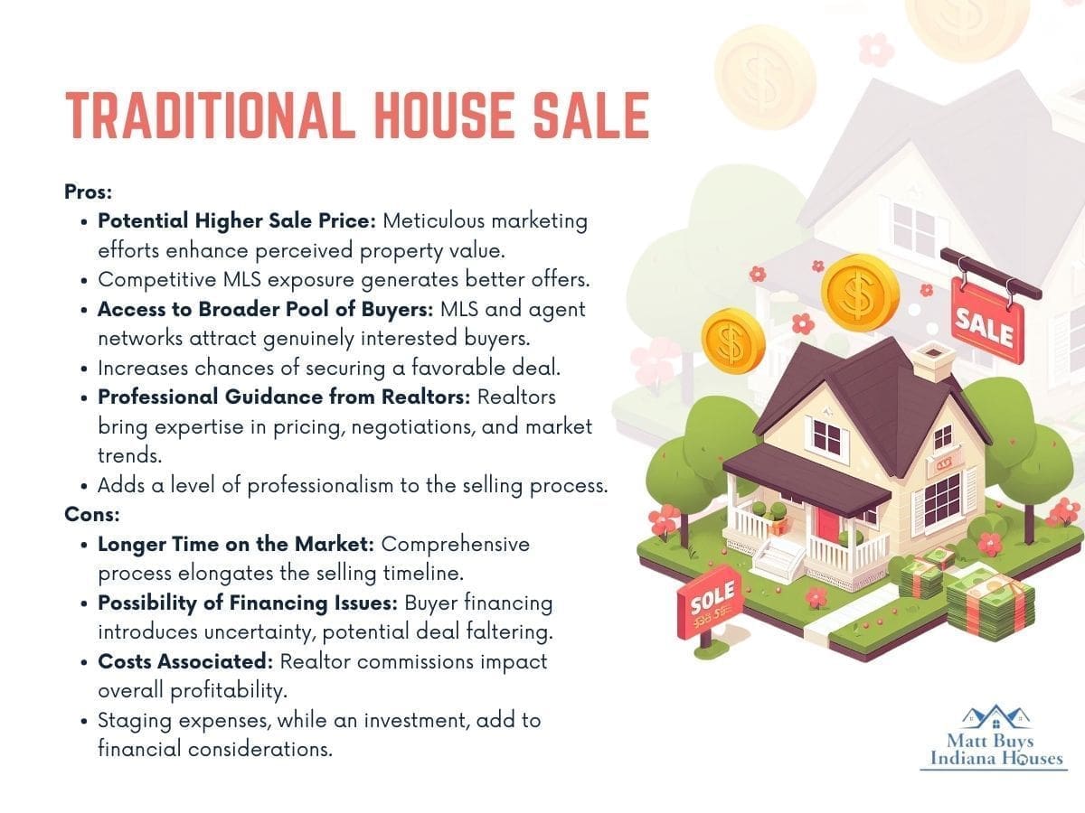 infographic illustration on a traditional house sale